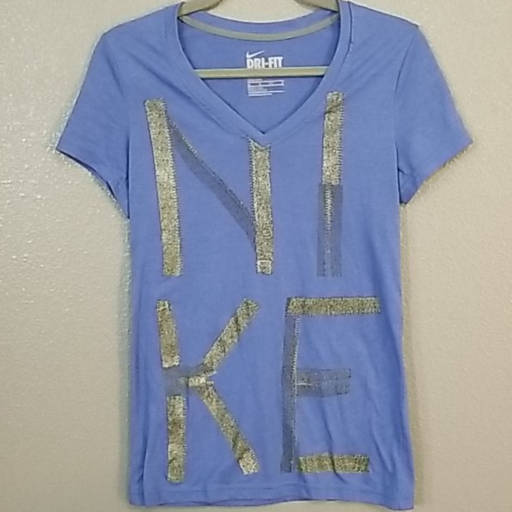 Nike Women's Blue V-Neck XS SS Tee